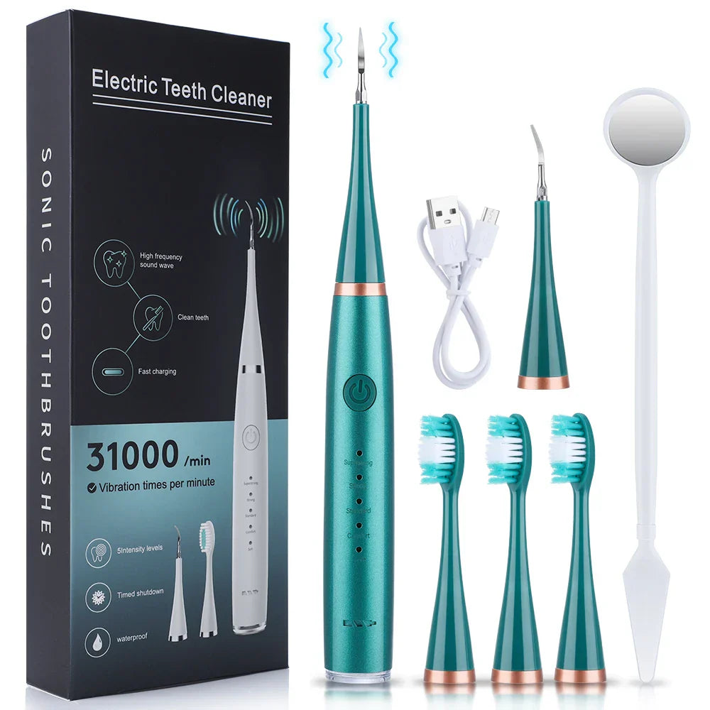 Escova de Dentes Elétrica Ultrassônica 6 em 1- Dental Scaler