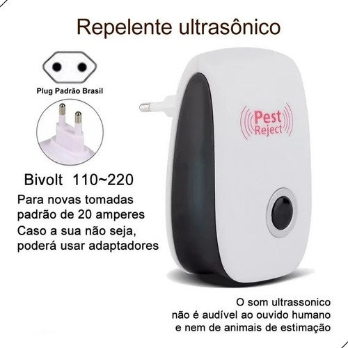 Kit 03 Unidades- Repelente Ultrassônico Contra Dengue e Insetos